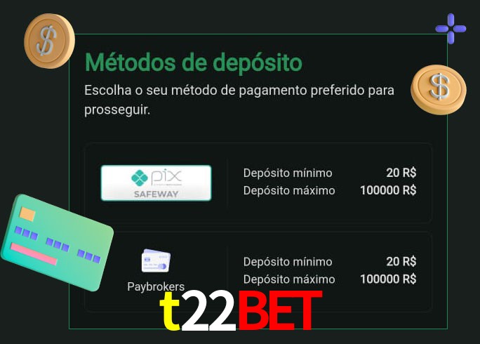 O cassino t22bet oferece uma grande variedade de métodos de pagamento