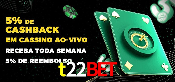 Promoções do cassino ao Vivo t22bet